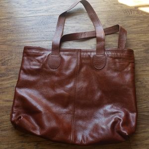 Vintage SAKS Fifth avenue large leather tote